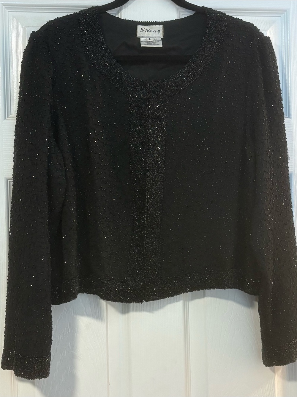 Stenay Black Beaded Open-Front Jacket